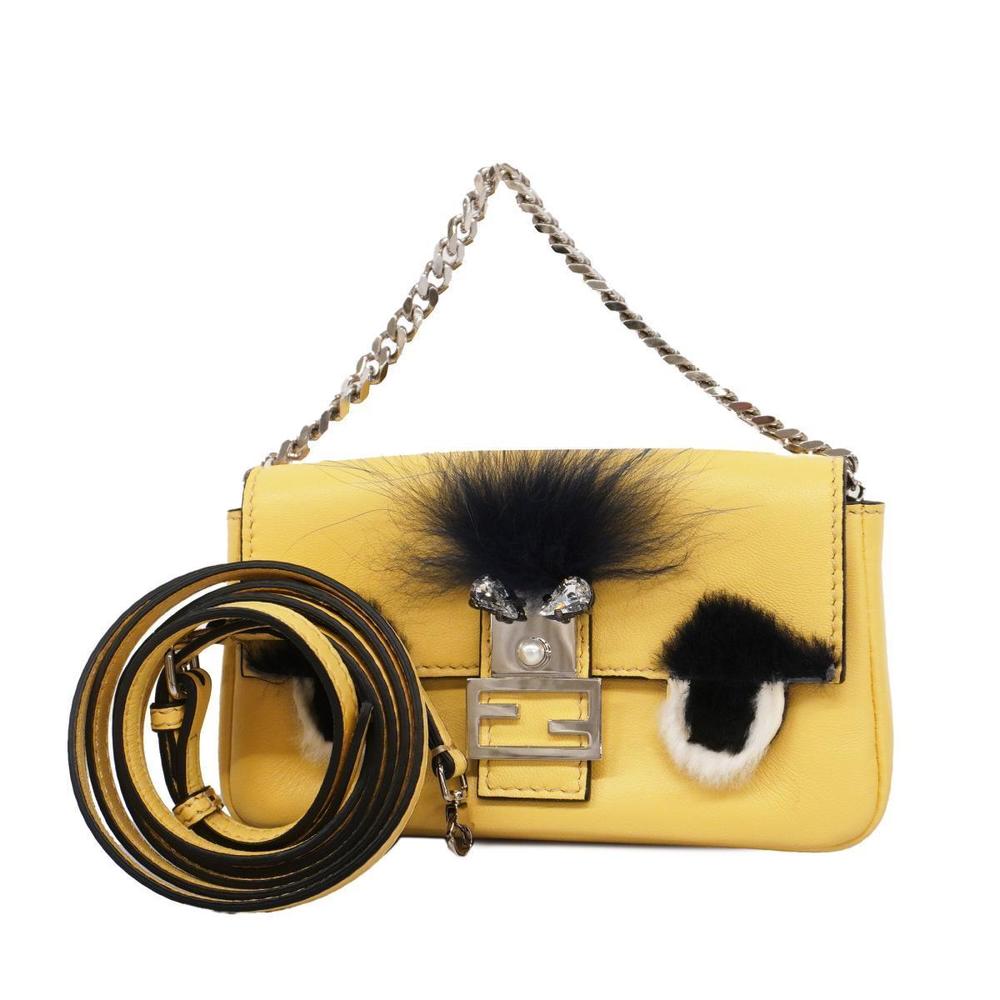 Fendi Bucket Bag Yellow Micro 2WAY Monster - Picture 2 of 11